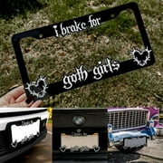 WNG I Brake Gothic Girls License Plate Cover Plate Frame Cover Decoration