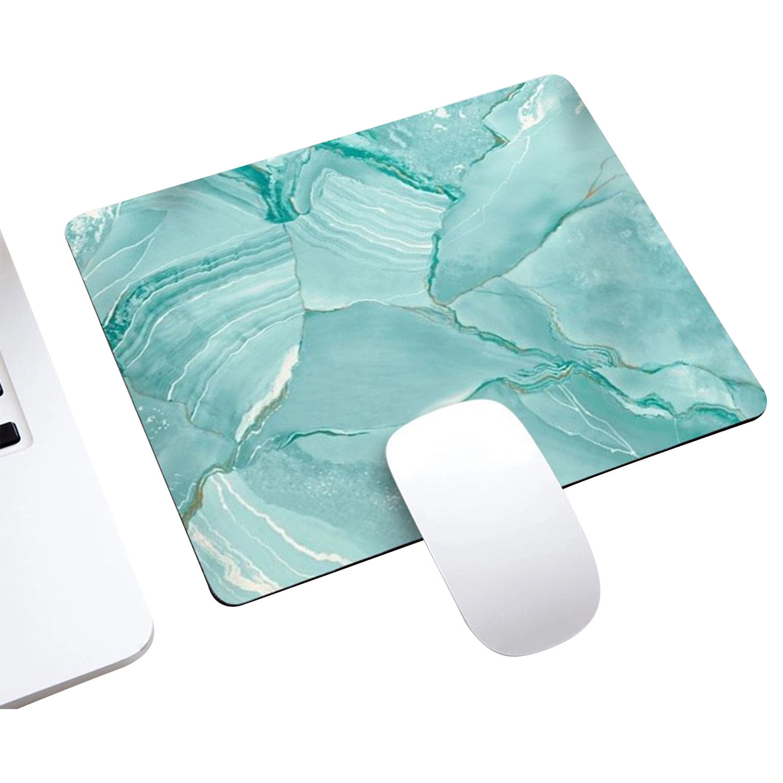 WNG Marble Round Mouse Pad， Square Waterproof NonSlip Rubber Base