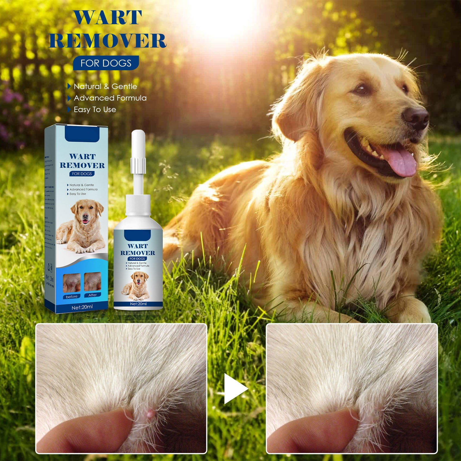 WNG Natural Dog Wart Remover Natural Dog Warts Removal Skin & Wart