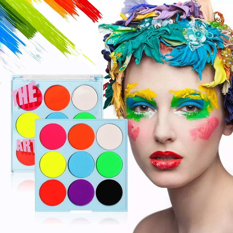 WNG Neon Makeup Set Rainbow Colorful Body Paint Smudgeproof