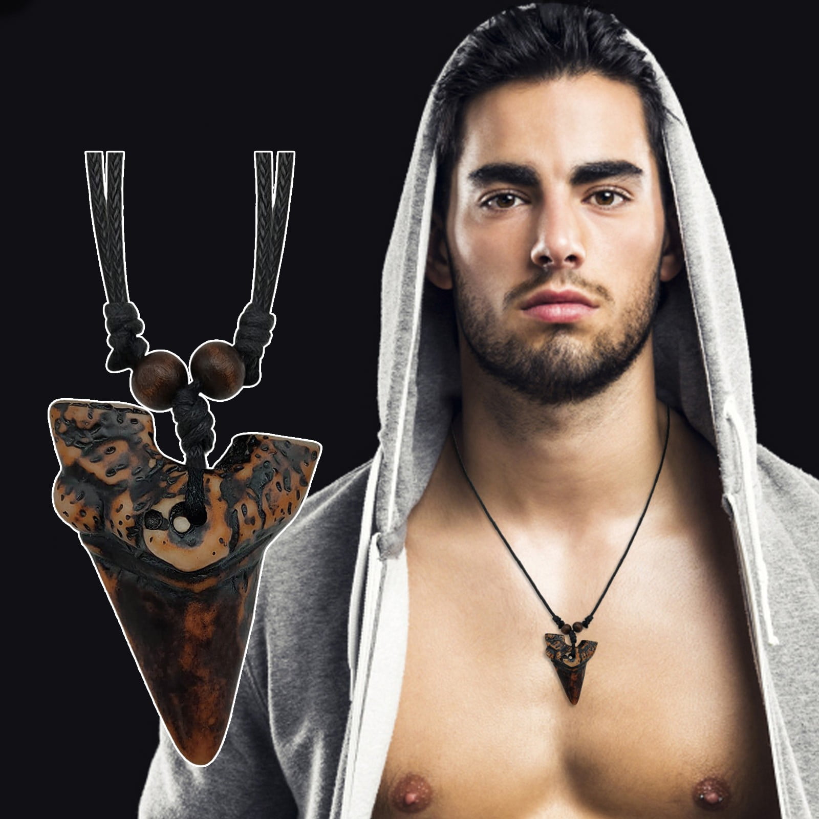 Boys shark tooth necklace sale