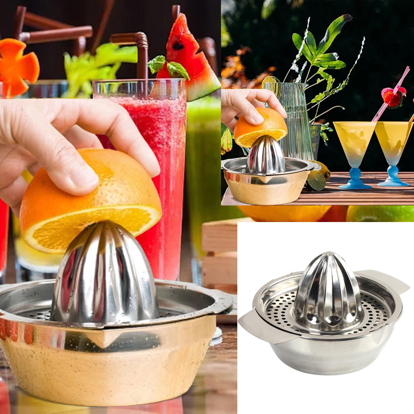 WNG Stainless Steel Lemon Lime Squeezer Kitchen Manual Press Juicer
