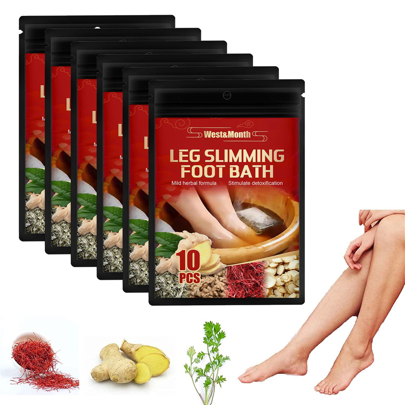 WNG Turmeric Lymphatic Detox Foot Soak Wormwood Foot Bath Bag Ginger Foot Soaking Bag to Relieve