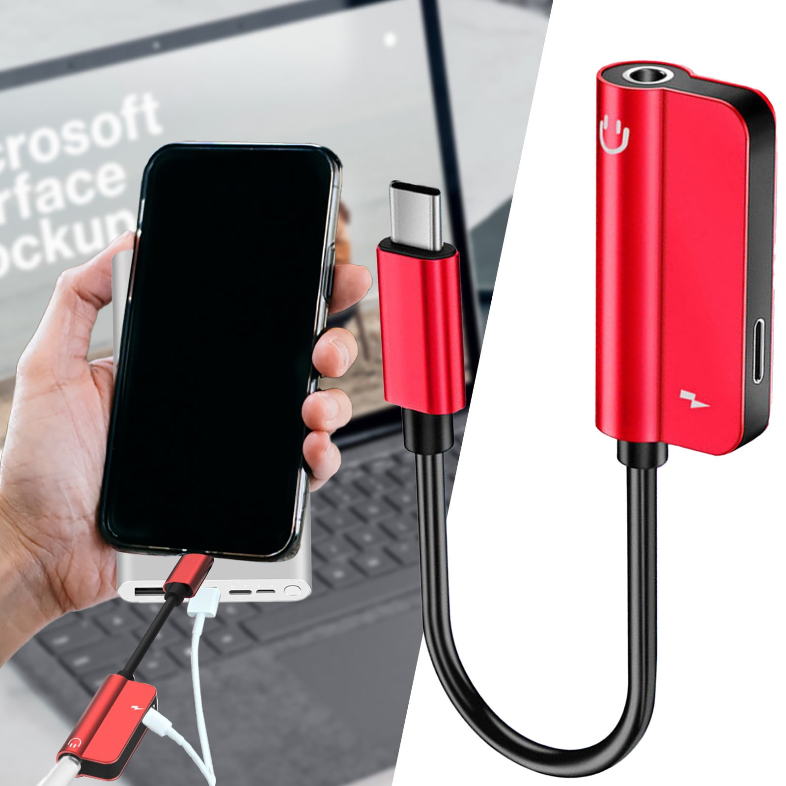 WNG USB C Headphone Jack Adapter 2 In 1 USB Type C to Hi Res 3.5Mm Aux