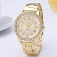 thumbnail image 1 of WNG Women's Men's Rhinestone Stainless Steel Analog Quartz Wrist Watch Gd, 1 of 2