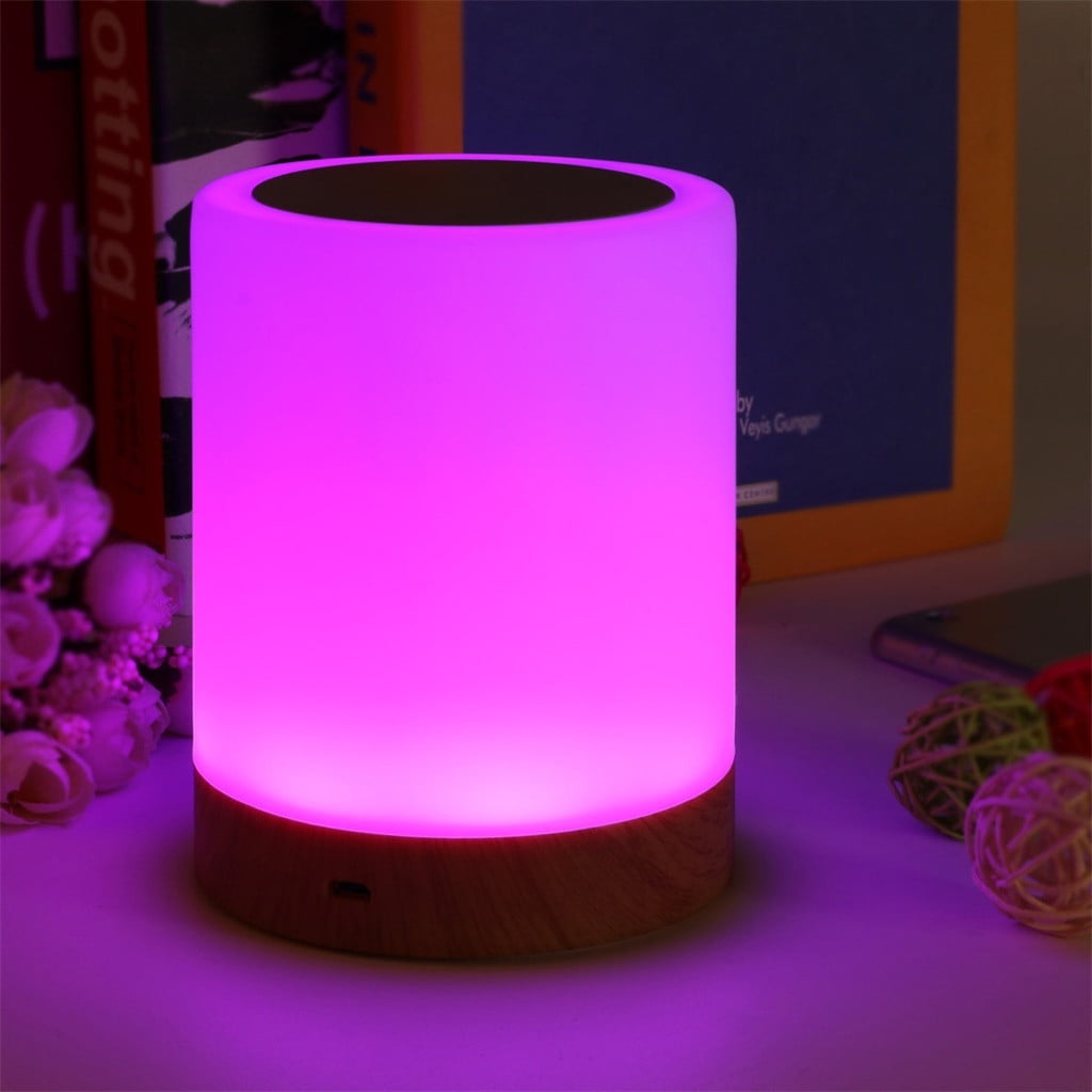 WNG Wood Grain Night Bedside Charging Light Dimmable Light Portable