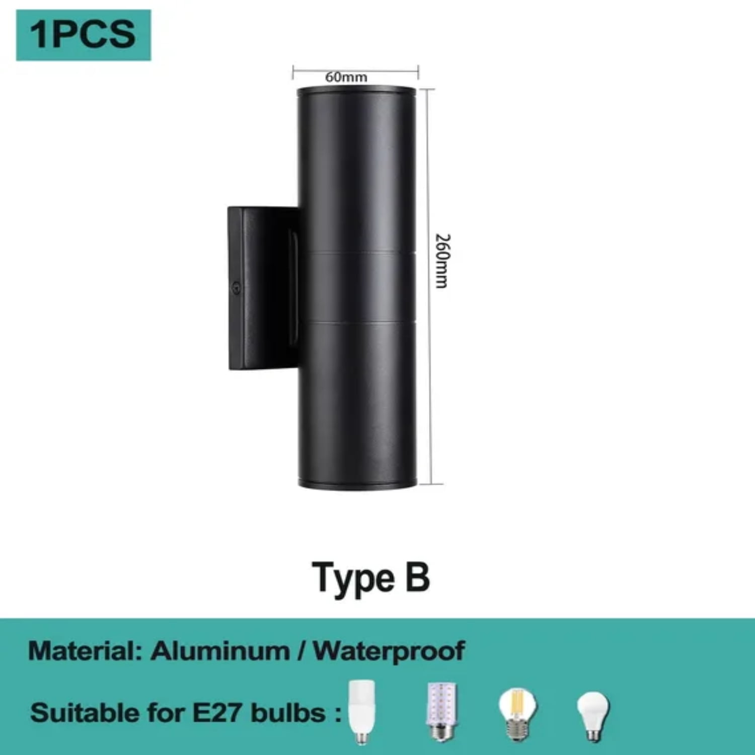 WNGPNG Double Retro Outdoor Wall Lamp IP65 Waterproof E27 Bulbs