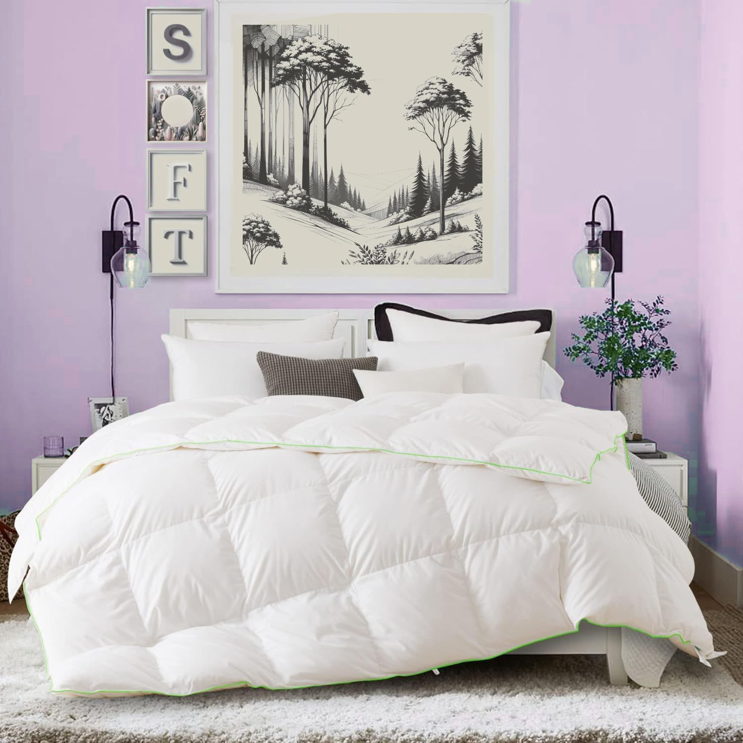 WNGSHA Certified Premium Goose Down and Feather Comforter Duvet Insert