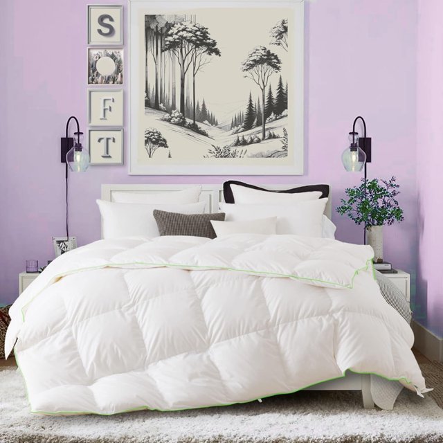 WNGSHA Certified Premium Goose Down and Feather Comforter Duvet Insert King Size Extra Soft