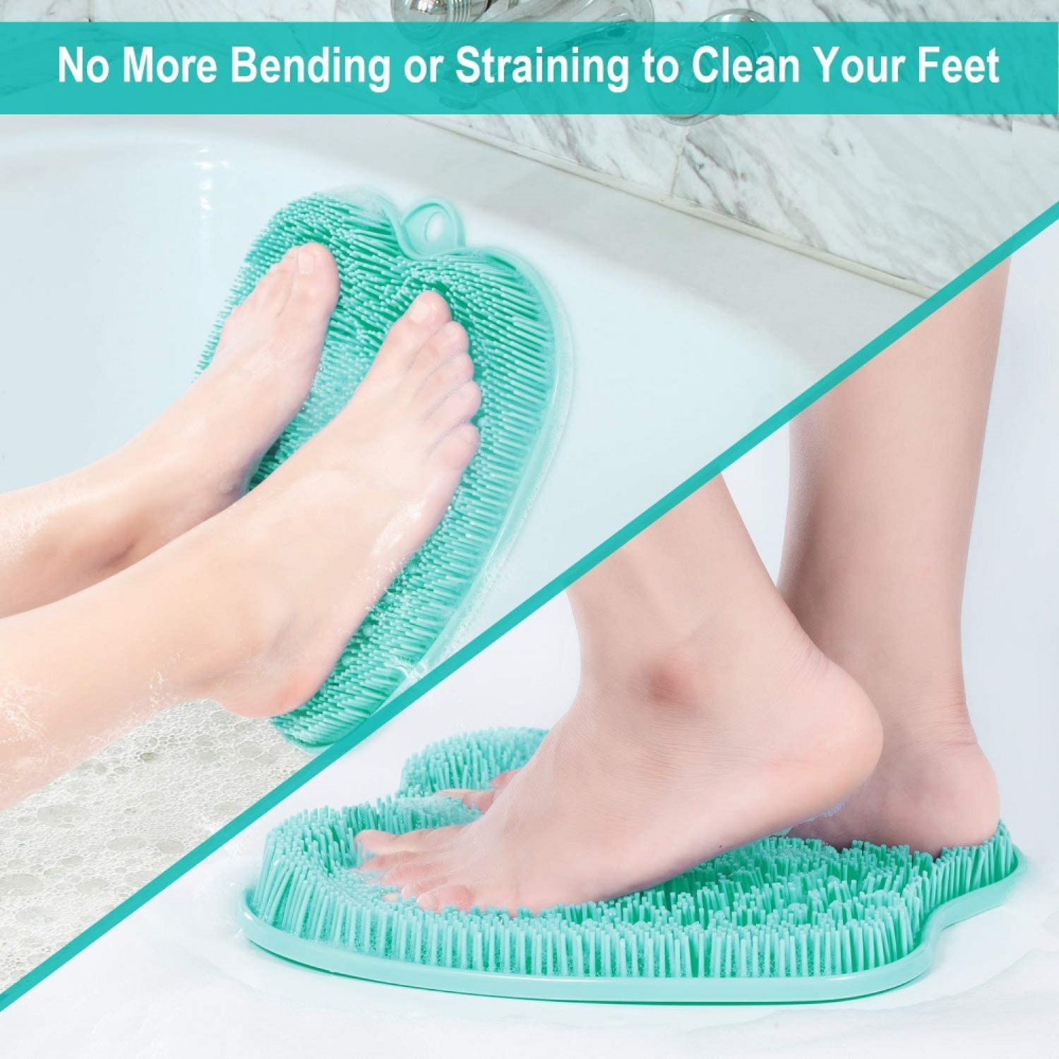 WNGSHA Large Shower Foot Scrubber Mat Foot Circulation & Relieve Tired