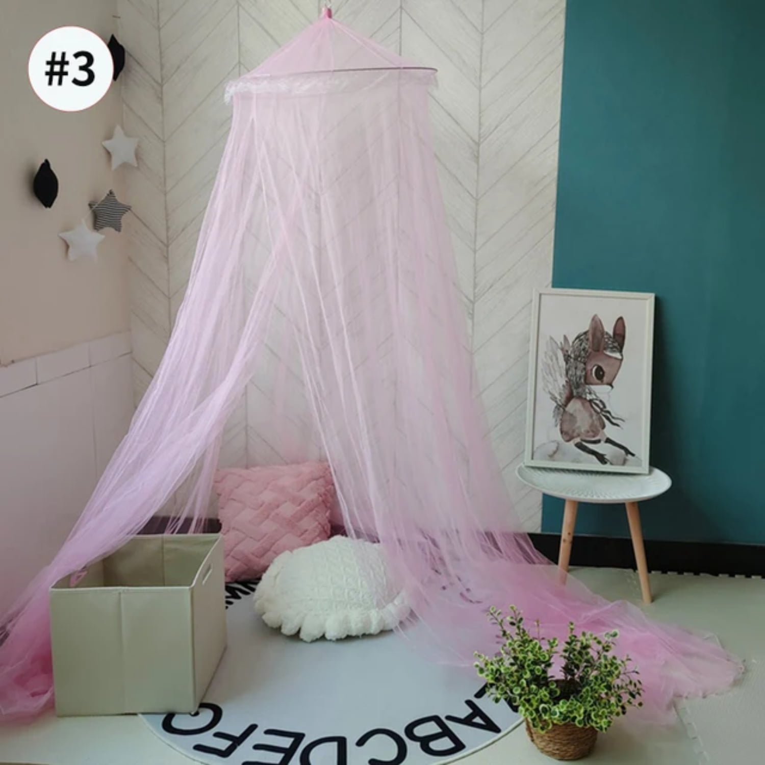 WNGSHA Luxurious King Size Hanging Tulle Mosquito Net Canopy Dome for