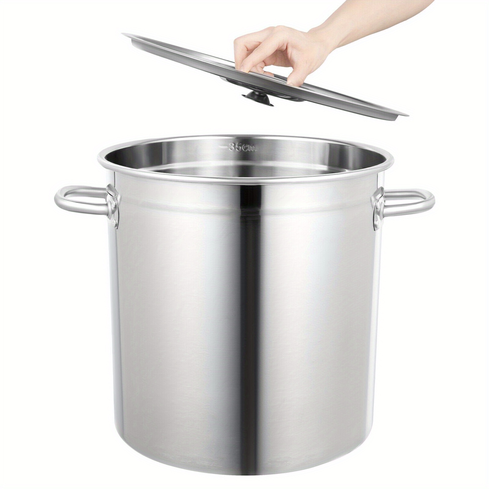 WNGSHA Stainless Steel Cookware Stockpot Commercial Grade 35L Large