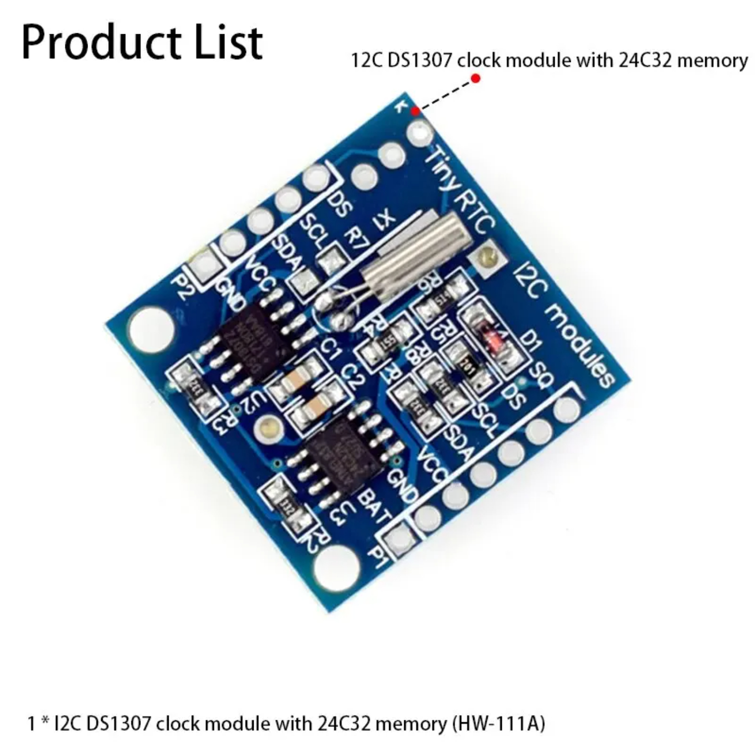 WNGSHA Tiny I2C Module 24C32 Memory DS1307 Clock Module - Walmart.com