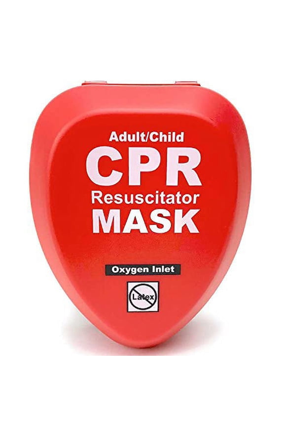 CPR Rescue Mask, Adult/Child Pocket Resuscitator, Hard Case Kit with Belt Clip