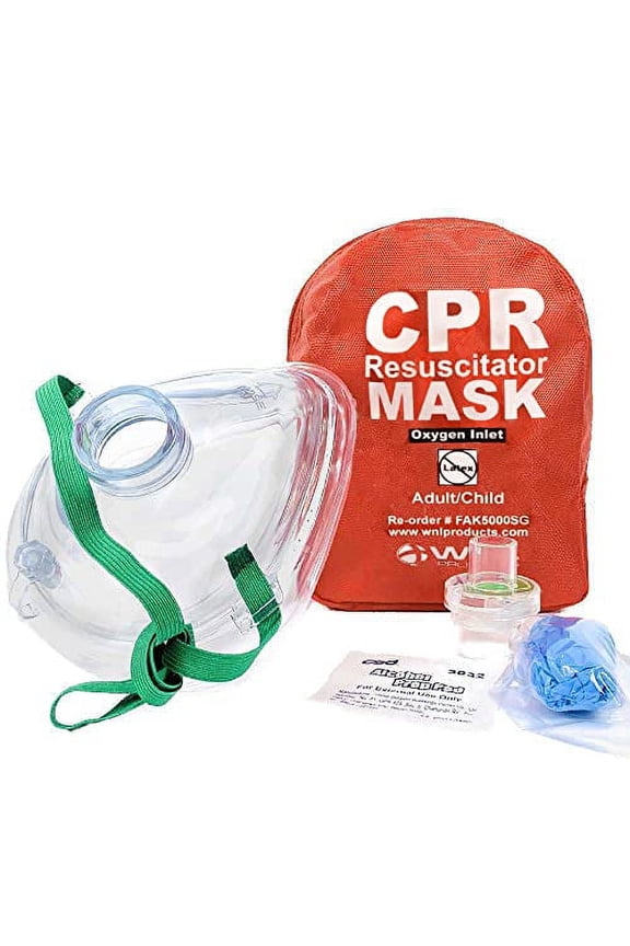 CPR Rescue Mask, Adult/Child Pocket Resuscitator, Soft Case Kit with Belt Clip