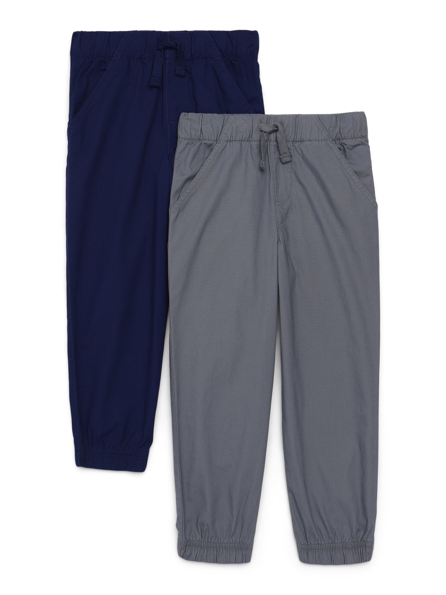 Wonder Nation Little Boys Jogger Pants, 2-Pack, Size 4-10