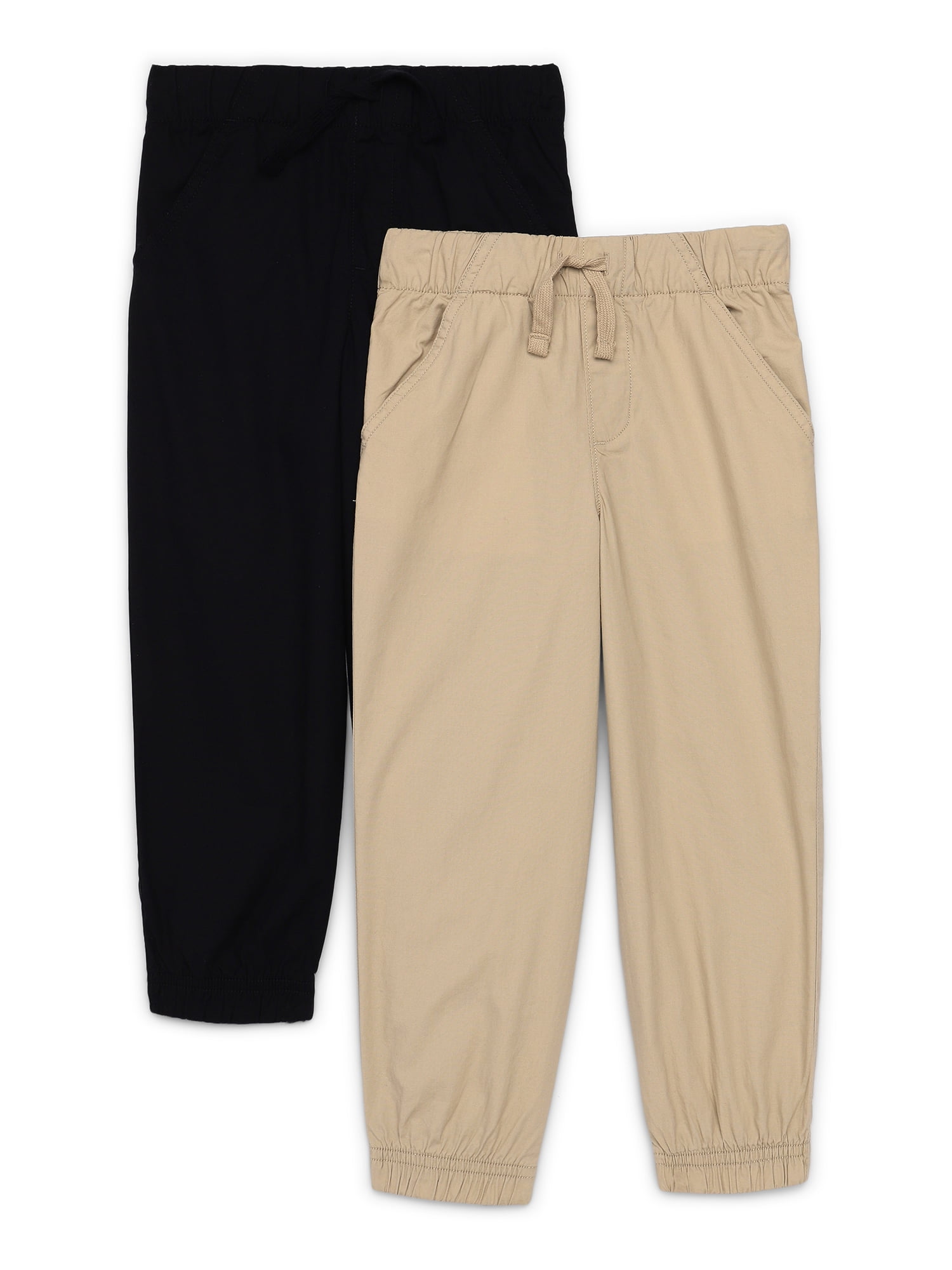Wonder Nation Little Boys Jogger Pants, 2-Pack, Size 4-10