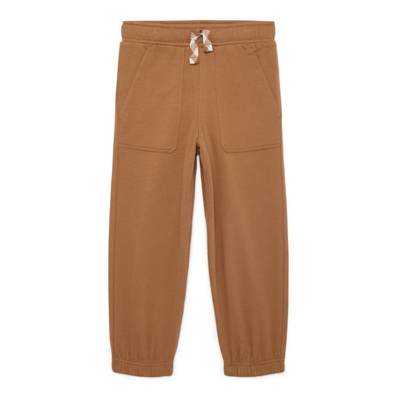 Wonder Nation Little Boys Solid Fleece Joggers, Size 4-10