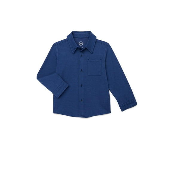Wonder Nation Little Boys' Long Sleeve Button-down Shirt, Sizes 4-10
