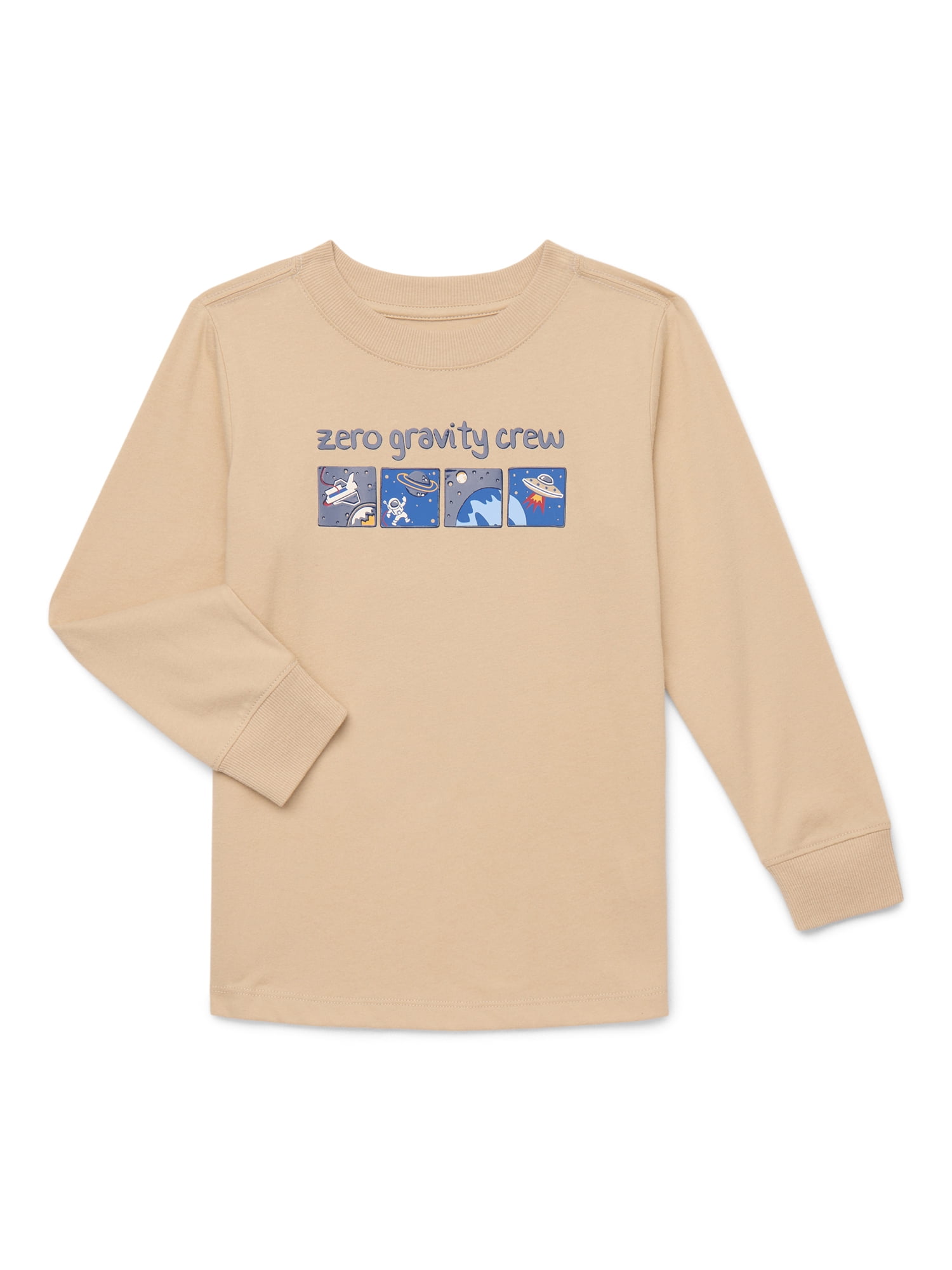 Wonder Nation Toddler Boys Front Back Graphic Tee with Long Sleeves, Sizes 4-10