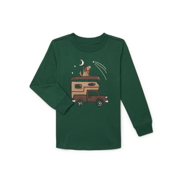 Wonder Nation Toddler Boys Graphic Tee with Long Sleeves, Sizes 4-10
