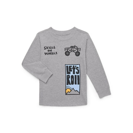 Wonder Nation Toddler Boys Graphic Tee with Long Sleeves, Sizes 4-10