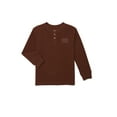 thumbnail image 1 of Wonder Nation Little Boy Long Sleeve Waffle Henley Tee, Sizes 4-10, 1 of 3