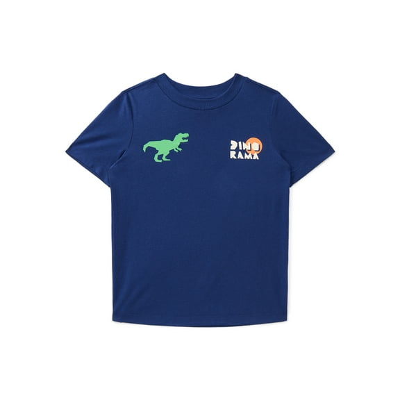Wonder Nation Little Boys Dino Graphic Tee with Short Sleeves, Sizes 4-10