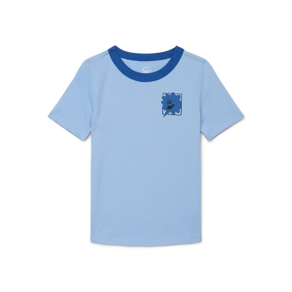 Wonder Nation Little Boys Faces Graphic Tee with Short Sleeves, Sizes 4-10