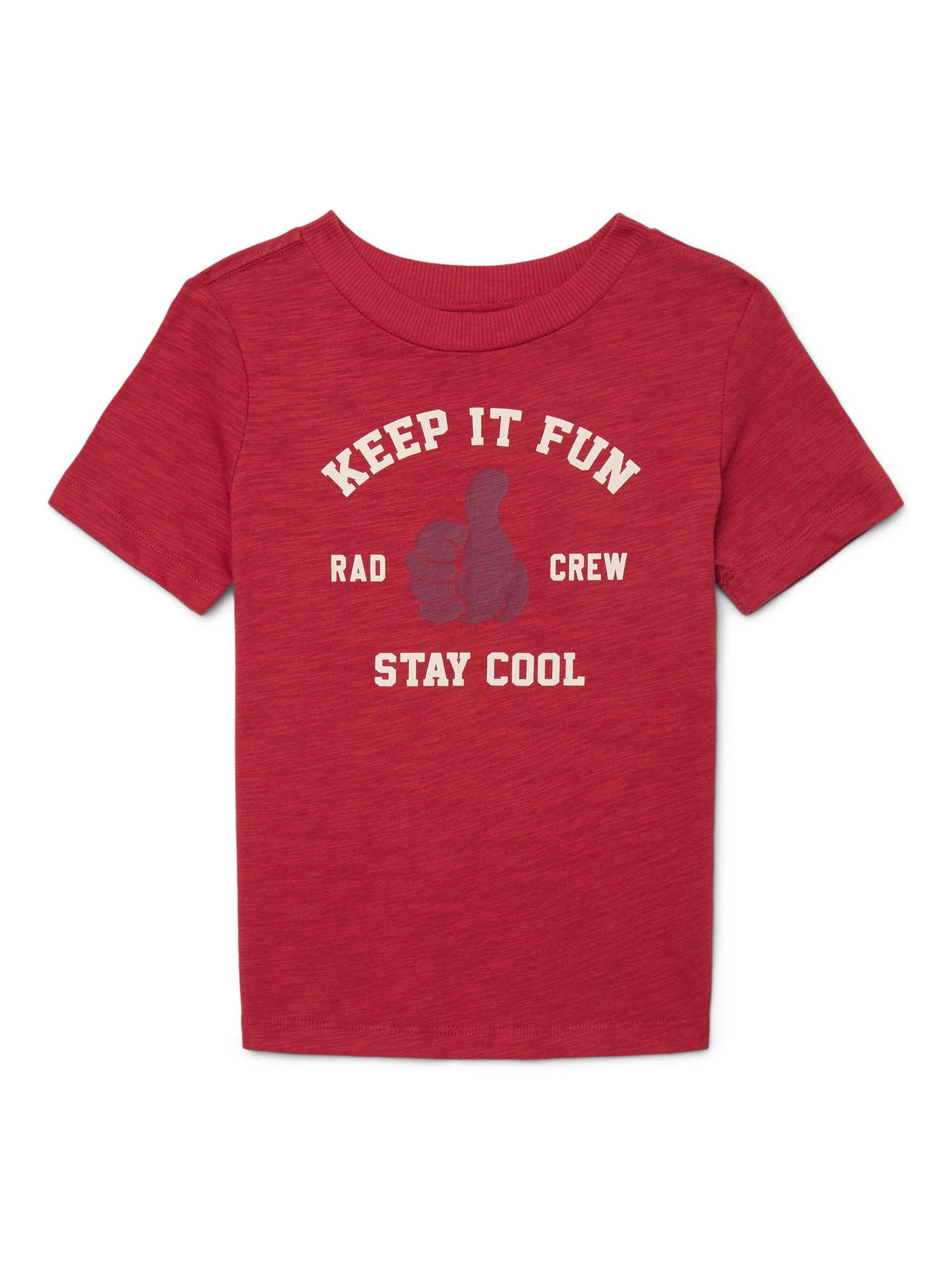 Wonder Nation Little Boys Keep It Fun Graphic Tee with Short Sleeves, Sizes 4-10