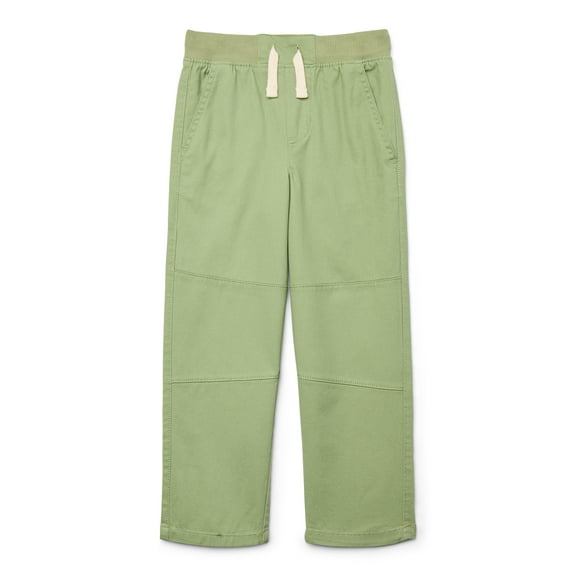 Wonder Nation Little Boys Stretch Twill Pull On Pants with Reinforced Knees, Sizes 4-10