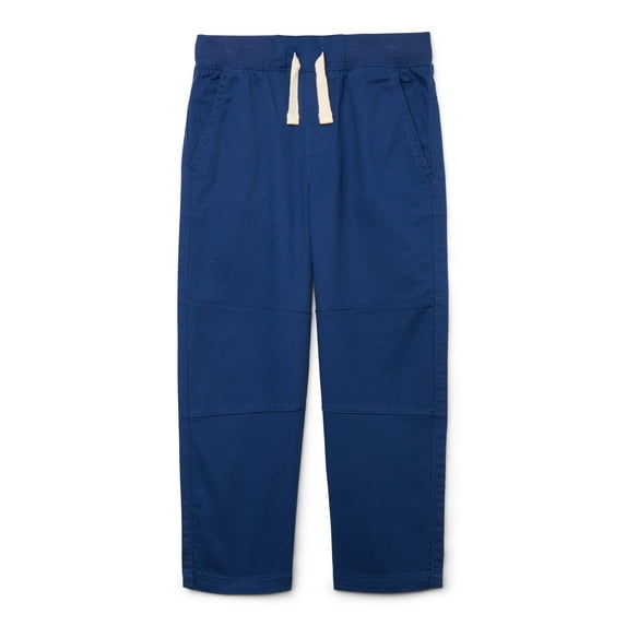 Wonder Nation Little Boys Stretch Twill Pull On Pants with Reinforced Knees, Sizes 4-10