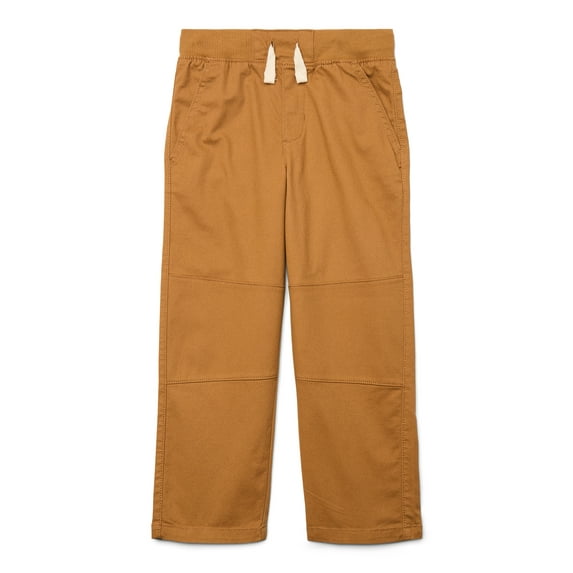 Wonder Nation Little Boys Stretch Twill Pull On Pants with Reinforced Knees, Sizes 4-10