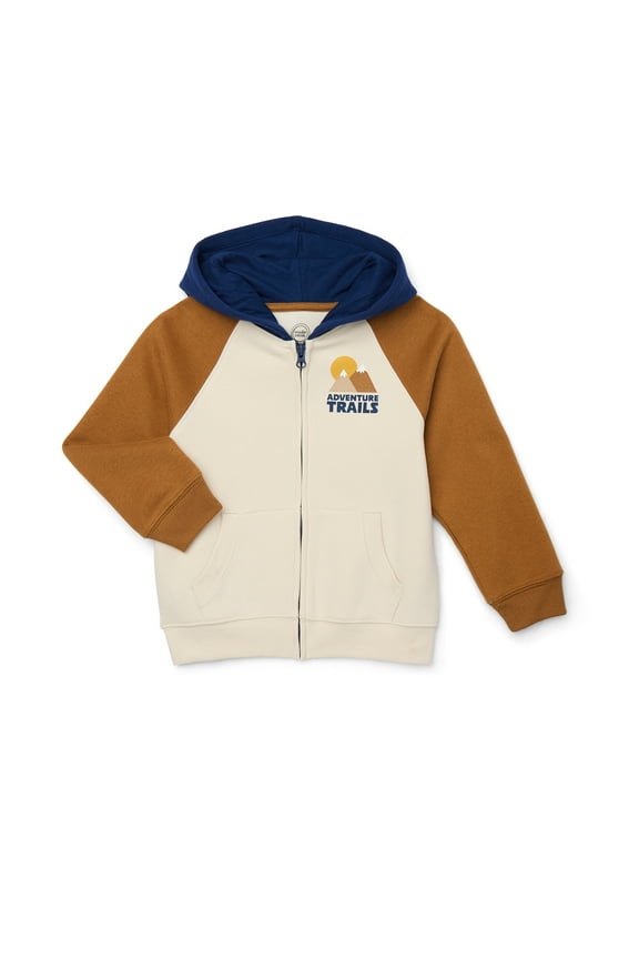 Little Boy Long Sleeve Zip Up Hoodie, Sizes 4-10