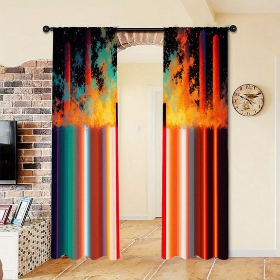 WNOOHIY Abstract Paint Splatter Pattern Light Filtering Curtain Panels for Bedroom Living Room
