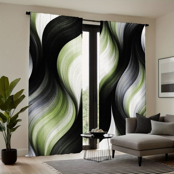 WNOOHIY Abstract Swirl Pattern Light Filtering Curtain Panels for Living Room Bedroom Decor