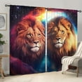 thumbnail image 1 of WNOOHIY Colorful Cosmic Galaxy Majestic Lion Animal Light-filtering Curtains for Youngsters Bedroom Living Room,Set of 2 Panels, 1 of 6