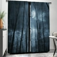 thumbnail image 1 of WNOOHIY Mystery Seclusion Moonlit Night Forest Trees Privacy Light-filtering Window Curtains for Bedroom and Living Room, 2 Panels, 1 of 8