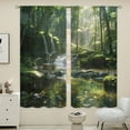 thumbnail image 1 of WNOOHIY Nature Landscape Forest Waterfall Print Light-filtering Curtains for Living Room Bedroom Office Home Decoration, Set of 2 Panels, 1 of 8