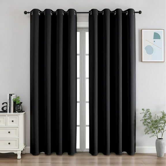 WNOOHIY Room Darkening Blackout Curtain,Grommet Top,Suitable for Family Bedroom,Living Room Decoration And Sun Blackout,2 Panels