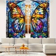 thumbnail image 1 of WNOOHIY Vibrant Stained Glass Butterfly & Floral Light-filtering Curtains for Bedroom Living Room, Home Decor,Set of 2 Panels, 1 of 8