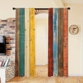 thumbnail image 1 of WNOOHIY Vintage Colorful Striped Wooden Plank Light-filtering Curtains for Young People Bedroom Living Room,Set of 2 Panels, 1 of 8