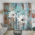 thumbnail image 1 of WNOOHIY Vintage Rustic Wooden Daisy Print Curtains for Bedroom,Dining Room, Living Room,2 Panels, 1 of 6