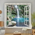 thumbnail image 1 of WNOOHIY Waterfall Mountain And River Scenery Light-Filtering Curtain,29.5" × 65", Set of 2 Panels, 1 of 8