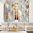 thumbnail image 1 of WNOOHIY White Gold Christmas Ornaments Pattern Light-filtering Curtains for Living Room Bedroom, Set of 2 Panels, 1 of 7