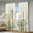 thumbnail image 1 of WNOOHIY Wildflower Green Leaves Plant Floral Light-filtering Curtains,39.5" × 87", Set of 2 Panels, 1 of 7