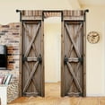 thumbnail image 1 of WNOOHIY Wooden Door Pattern Barn Door Light-filtering Curtains for Living Room Bedroom Home Decoration, Set of 2 Panels, 1 of 8