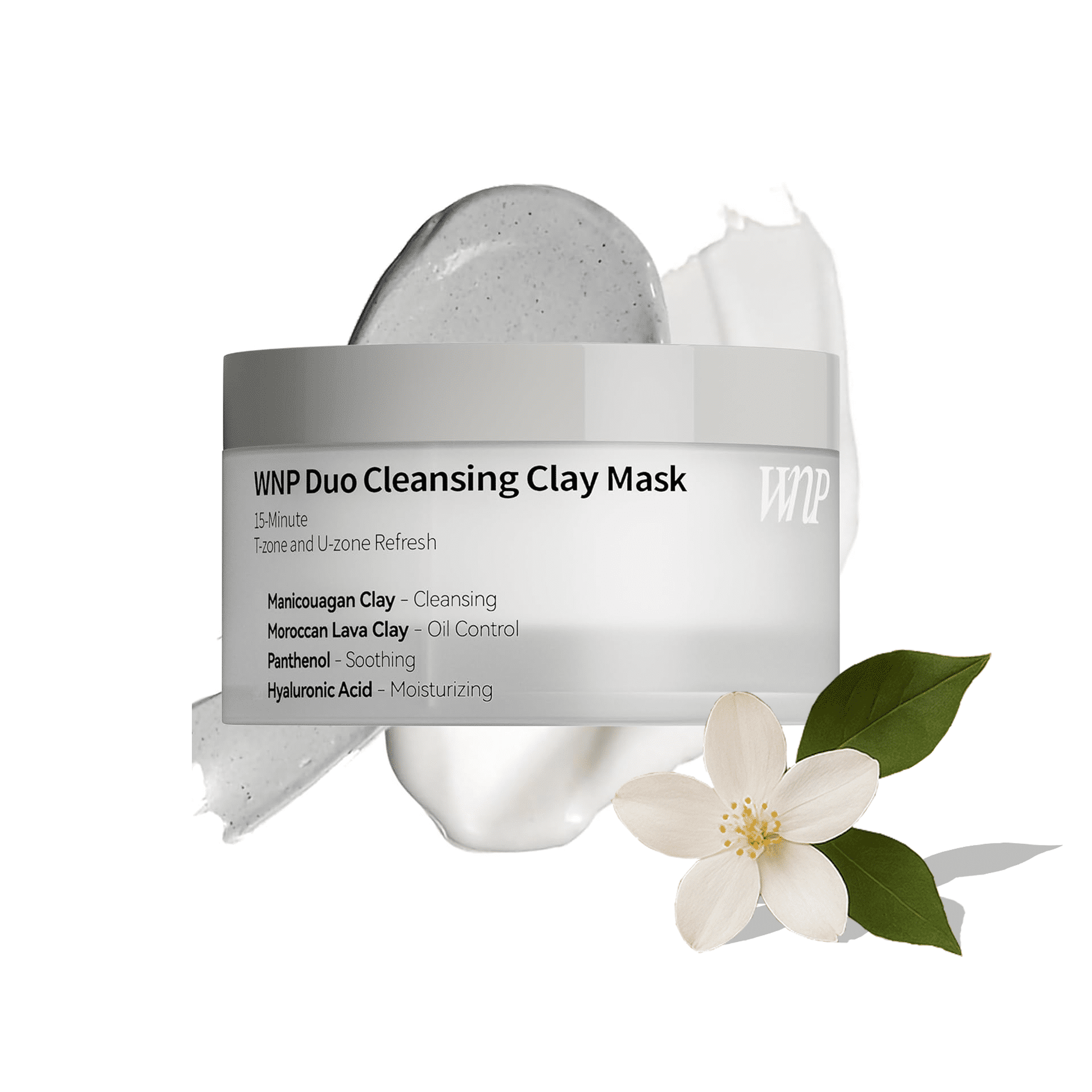 WNP Duo Cleansing Clay Face Mask, Niacinamide and Hyaluronic Acid