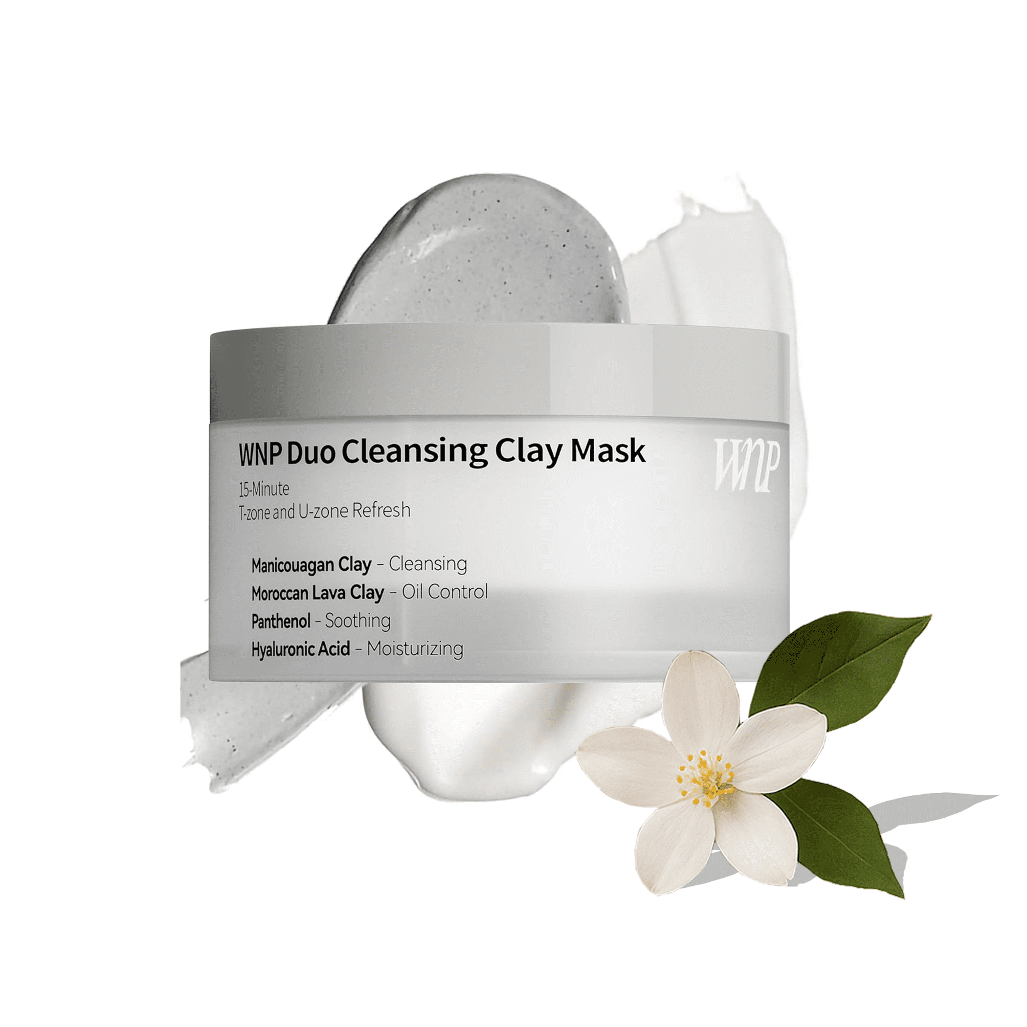 WNP Duo Cleansing Clay Face Mask, Niacinamide and Hyaluronic