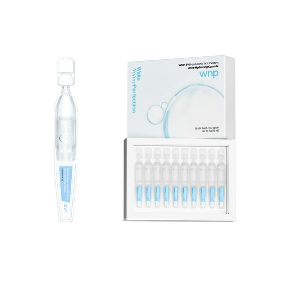 WNP Ultra Hydrating Serum 3% Hyaluronic Acid Travel Vials for Face, 12ml